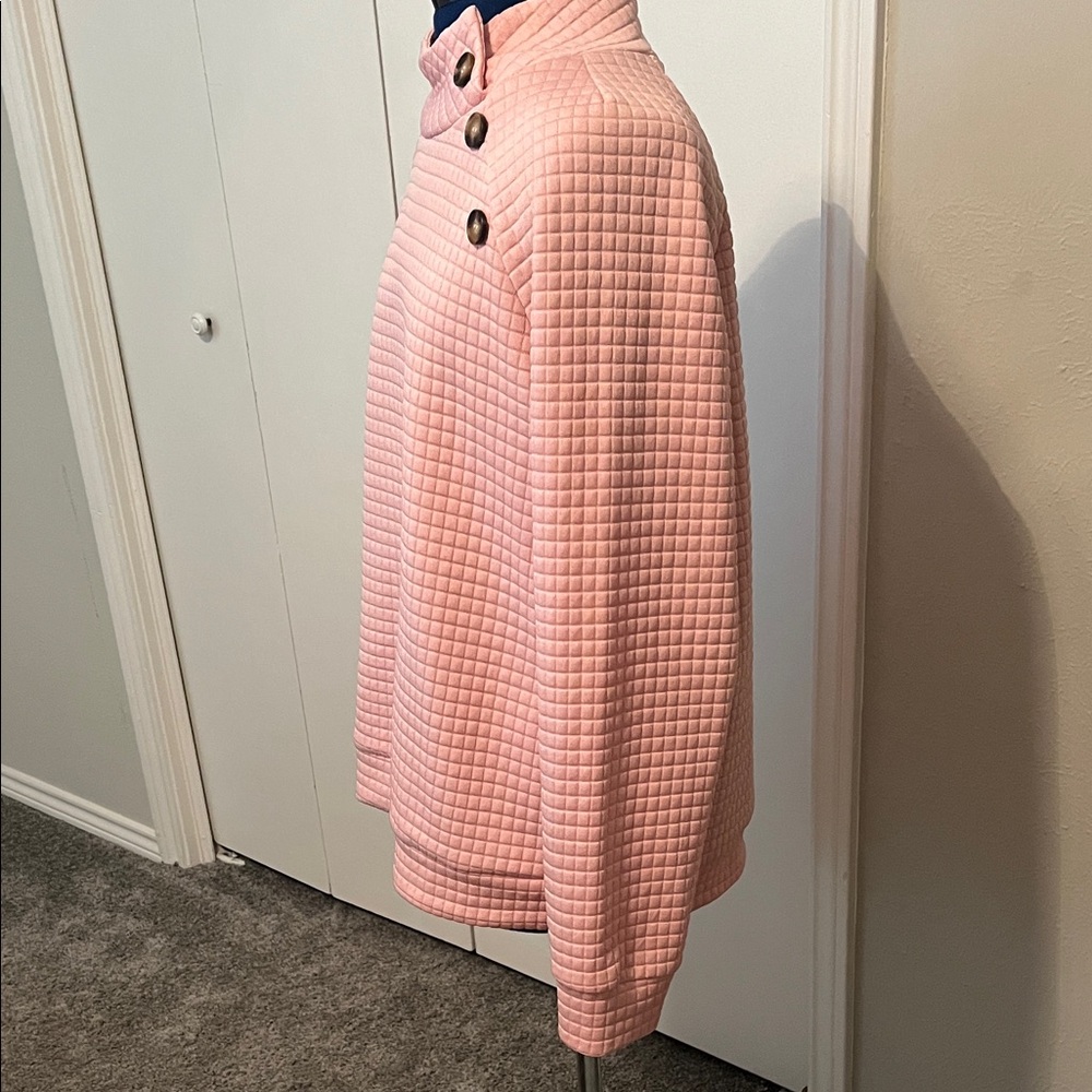 SHEIN Pink Cowl Neck Women's Sweater w/ Waffle Weave Pattern - Picture 5 of 11